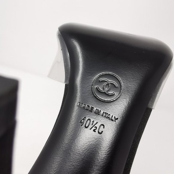 CHANEL Black Crepe Transparent PVC Pumps Heels - Picture 11 of 11